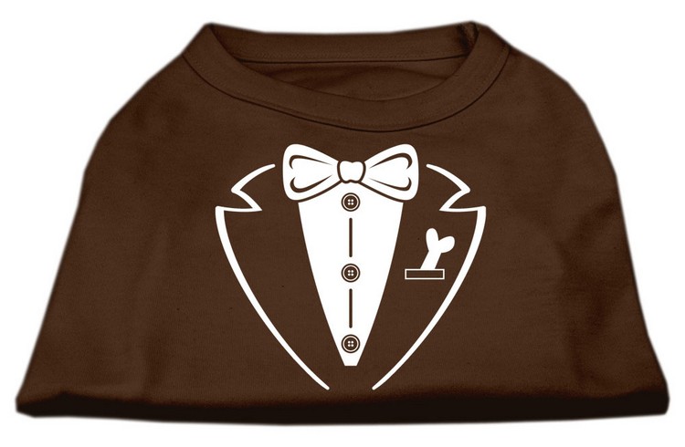 Tuxedo Screen Print Shirt Brown XS